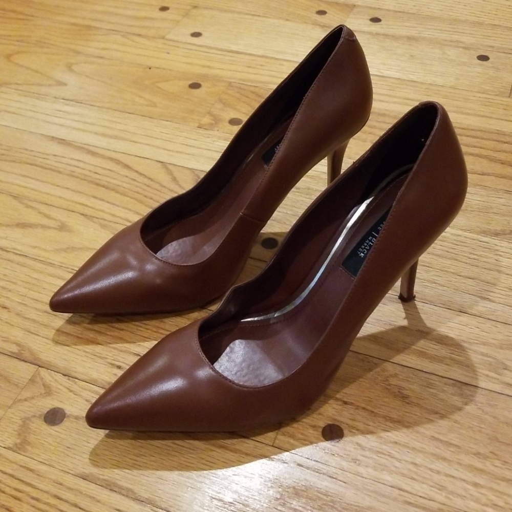 Maroon colored high heels